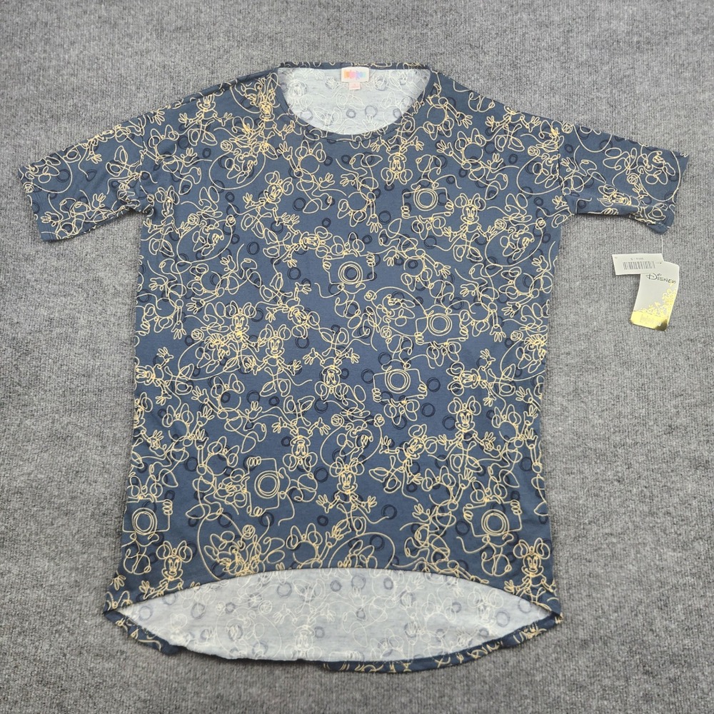 LuLaRoe Disney Irma Tunic Top Small NWT Mickey Minnie Mouse Navy Blue‎ Yellow